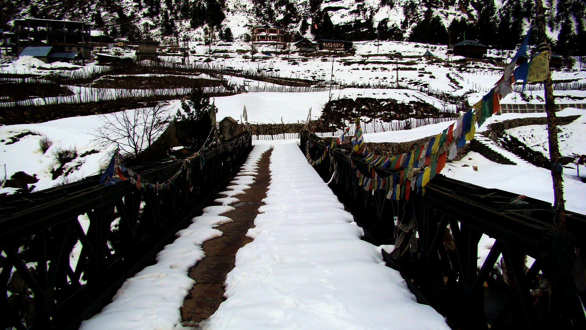 rakcham bridge over the baspa river sangla valley kinnaur corridor